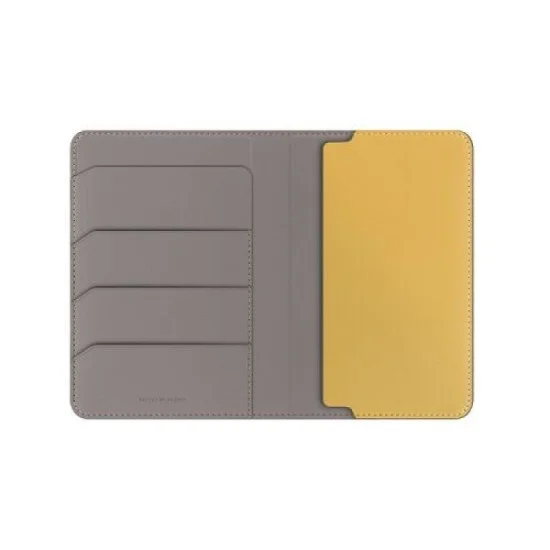 Holder Passport With Rfid-Blocking Uniq Belmont - Flint Grey (Flint Grey/Canary Yellow)